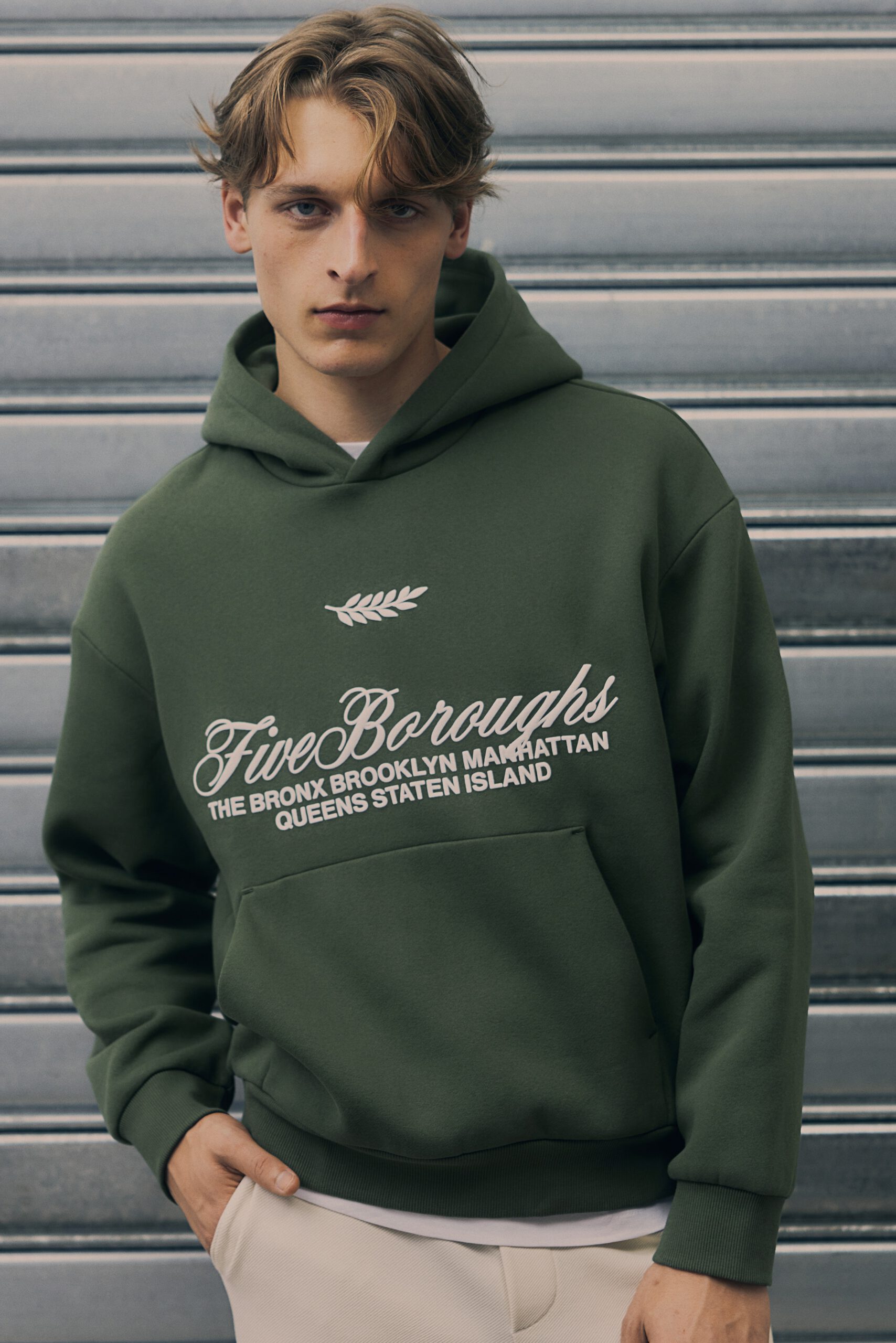 Loose Fit Print Hoodie