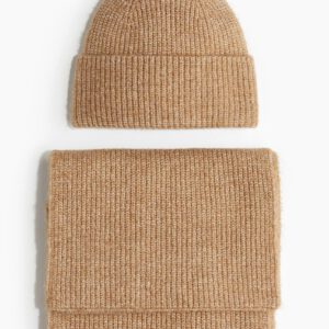 2-piece Knit Scarf & Beanie Set