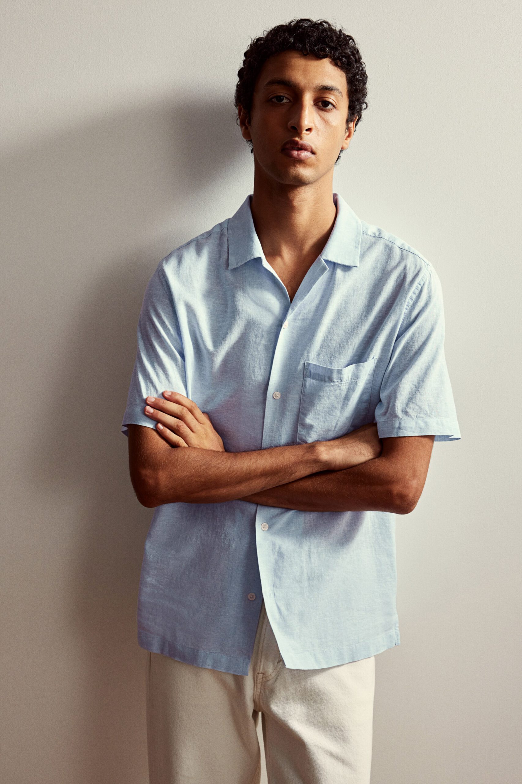 Regular Fit Linen Blend Resort Shirt