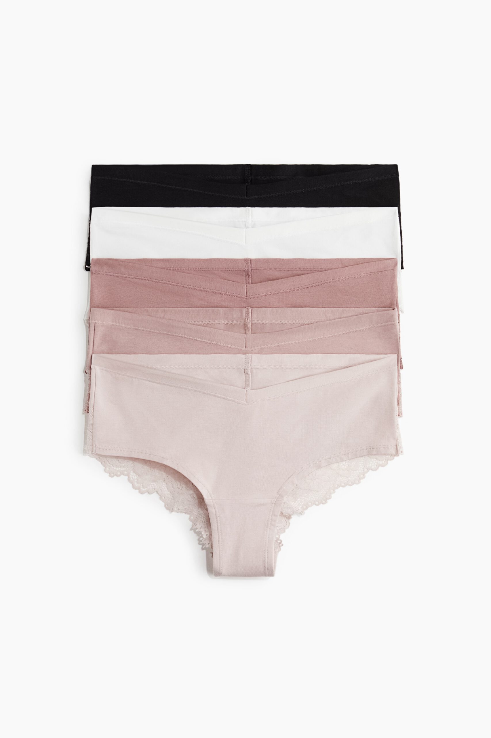 MAMA 5-pack Lace Trim Cotton Hipster Briefs